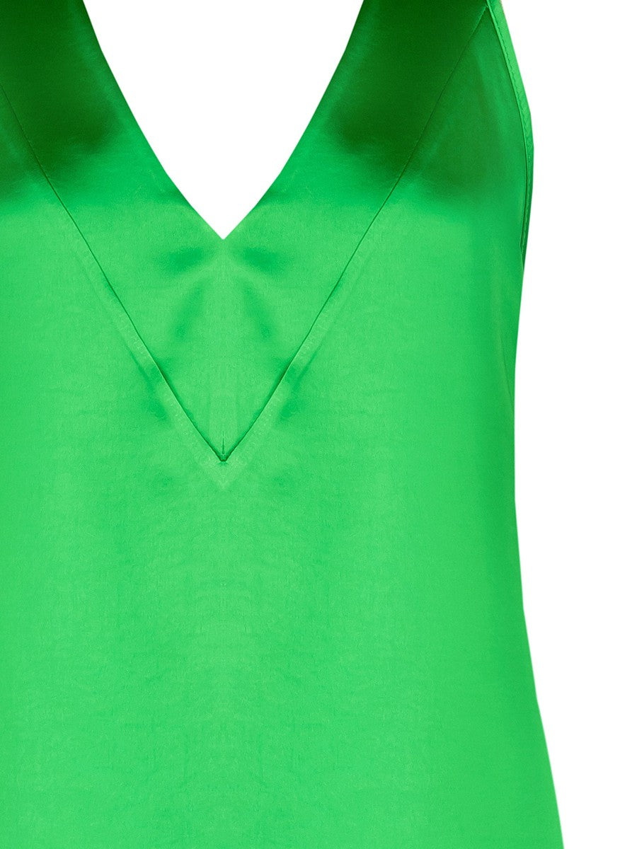 Top Doppio Scollo in Raso