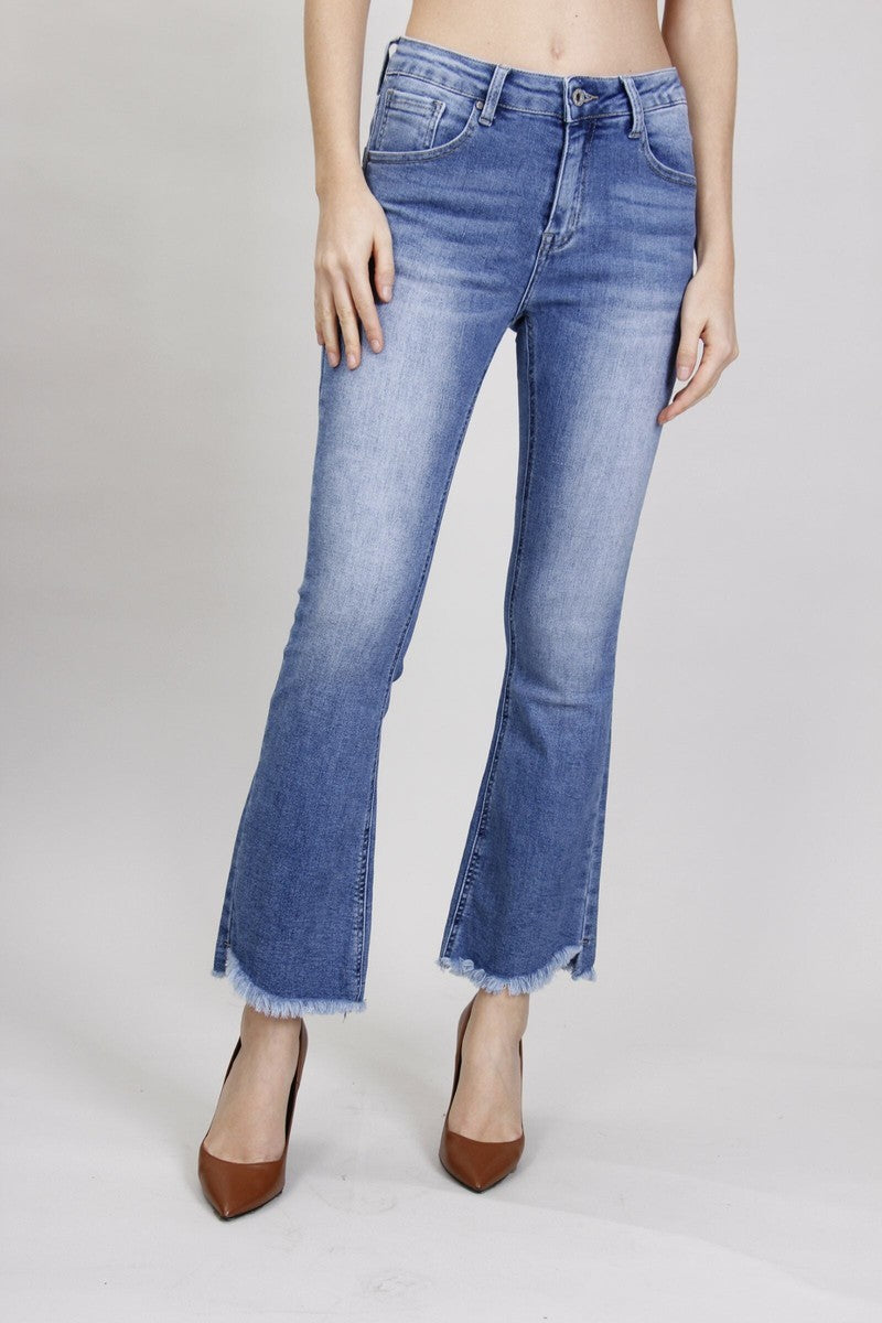 Jeans Zampetta con Orlo Sfrangiato
