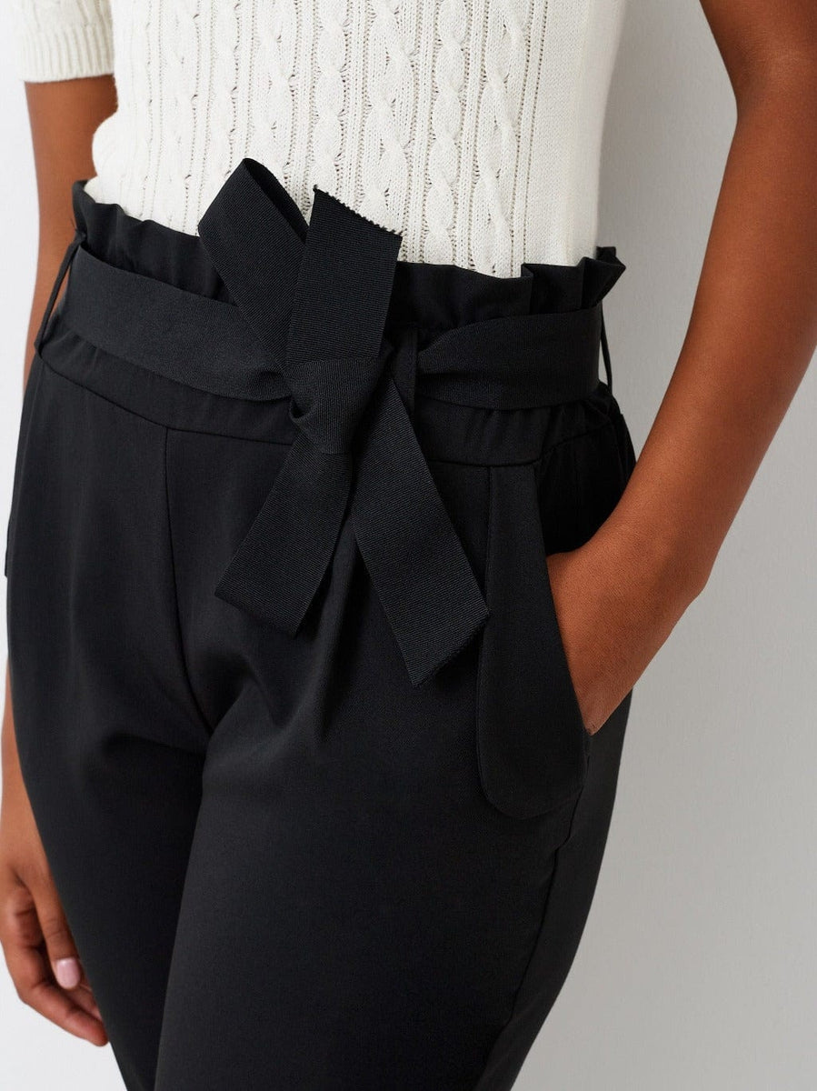Pantaloni Carrot con Fiocco in Gros Grain