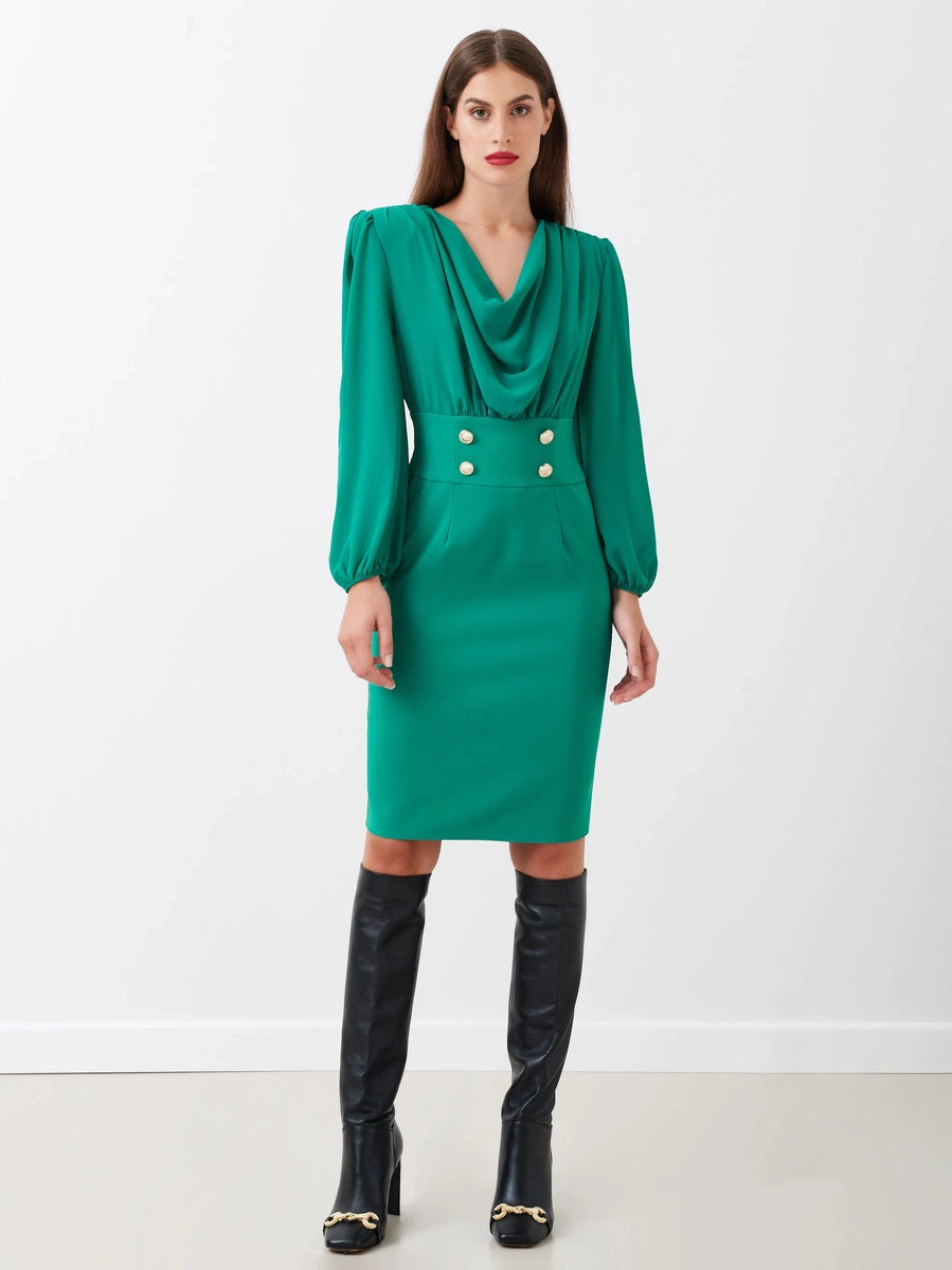 Abito con Blusa Drappeggiata