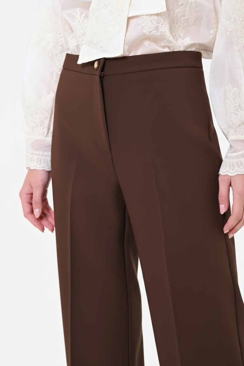 Pantalone a Palazzo con Piega Stirata