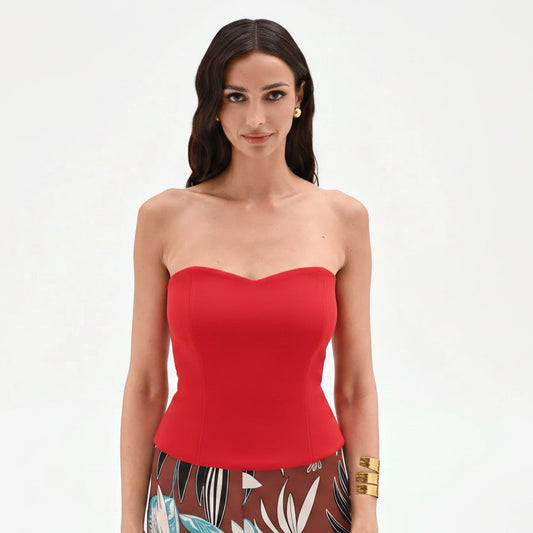 Top a Bustier Con Scollo a Cuore Fluido