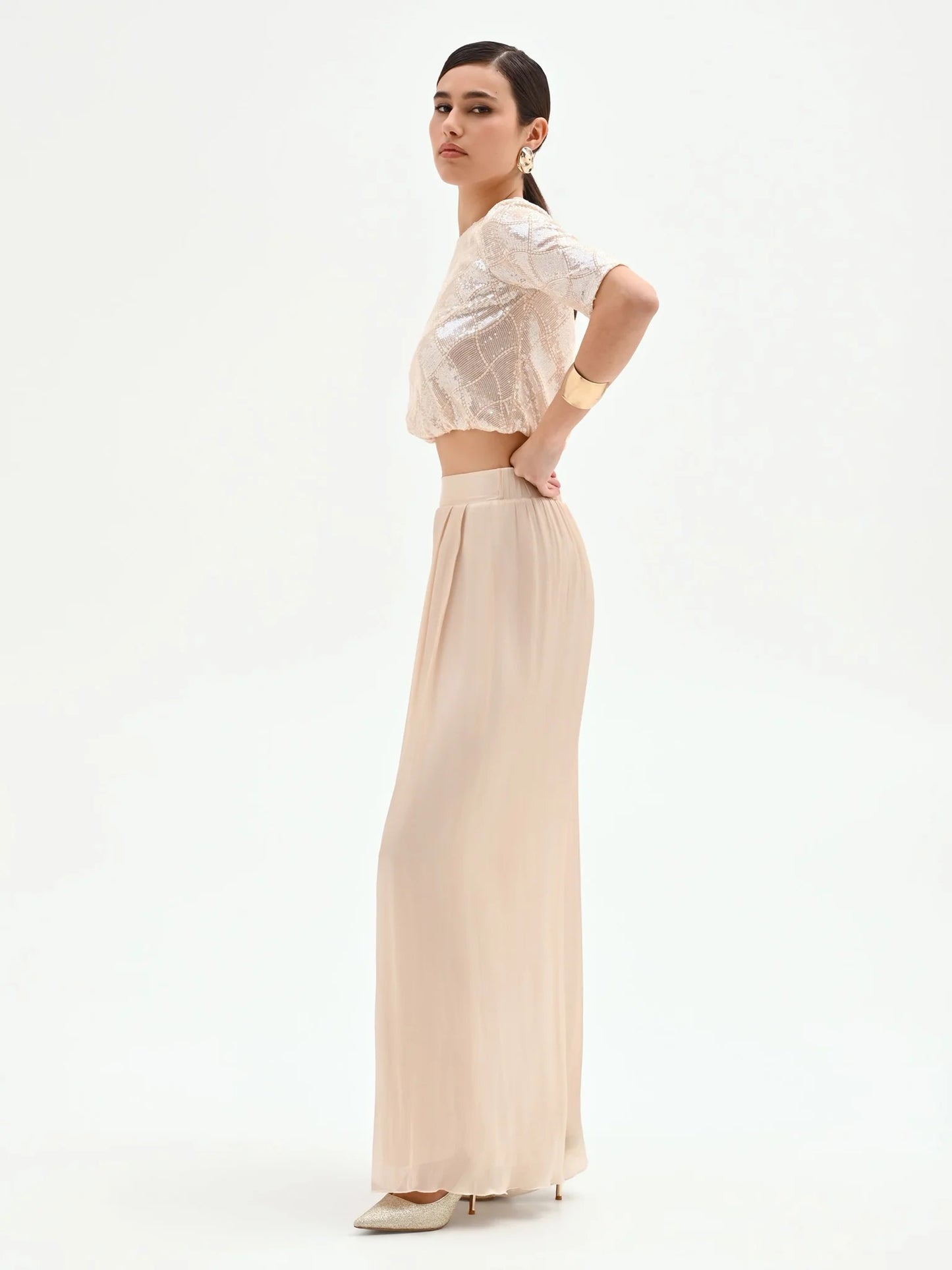 Pantalone Palazzo in Raso Cangiante