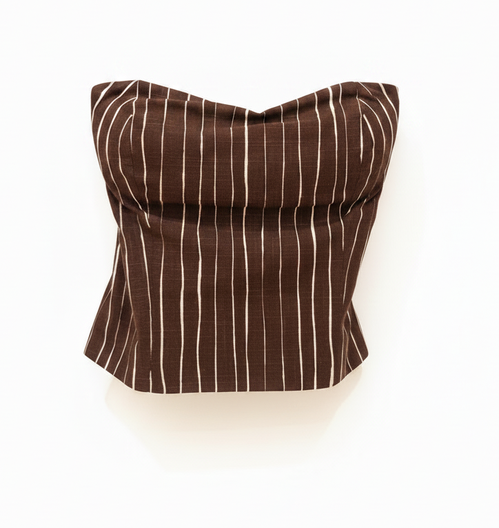 Pantalone in Lino a Palazzo con Fantasia a Righe
