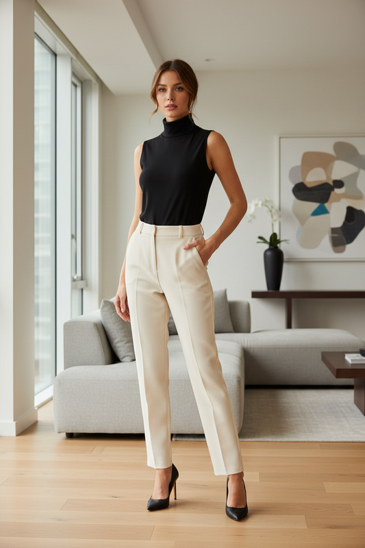 Maglia dolcevita smanicata