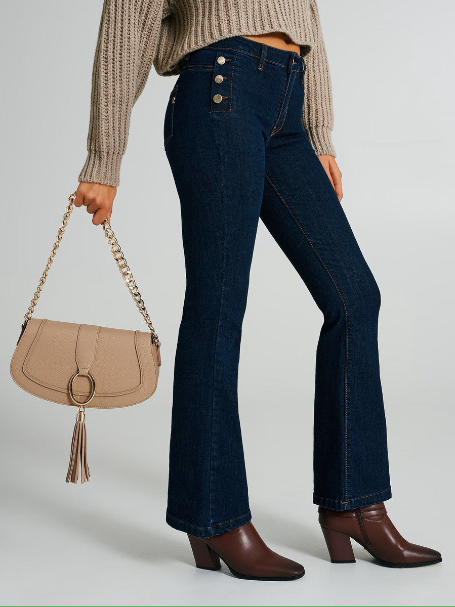 Jeans a zampa 6 bottoni