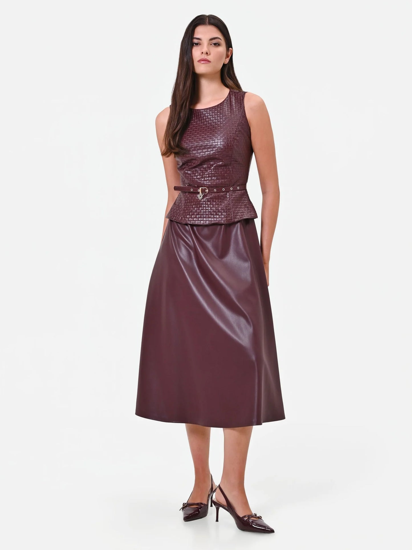 Abito Midi in Similpelle