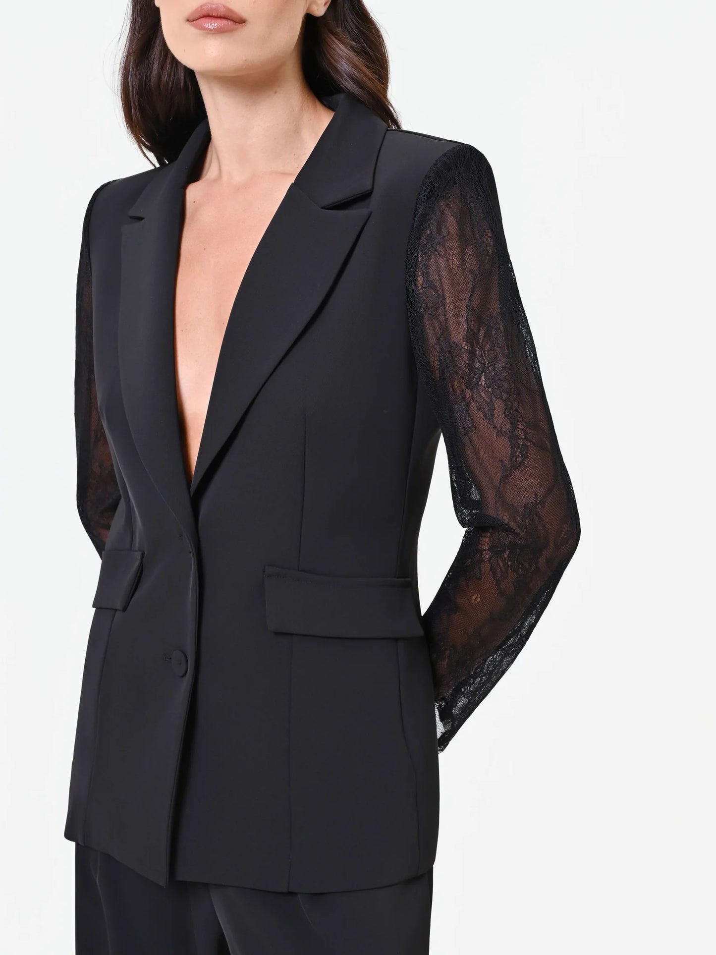 Blazer con Maniche in Pizzo