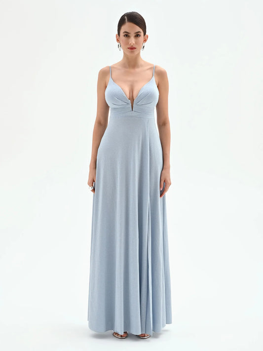 Abito lungo in Jersey Lurex