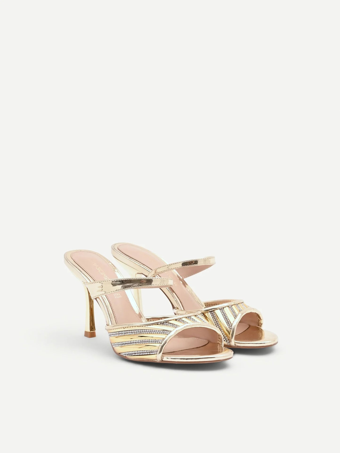 Sabot Oro con Cinturino in Strass
