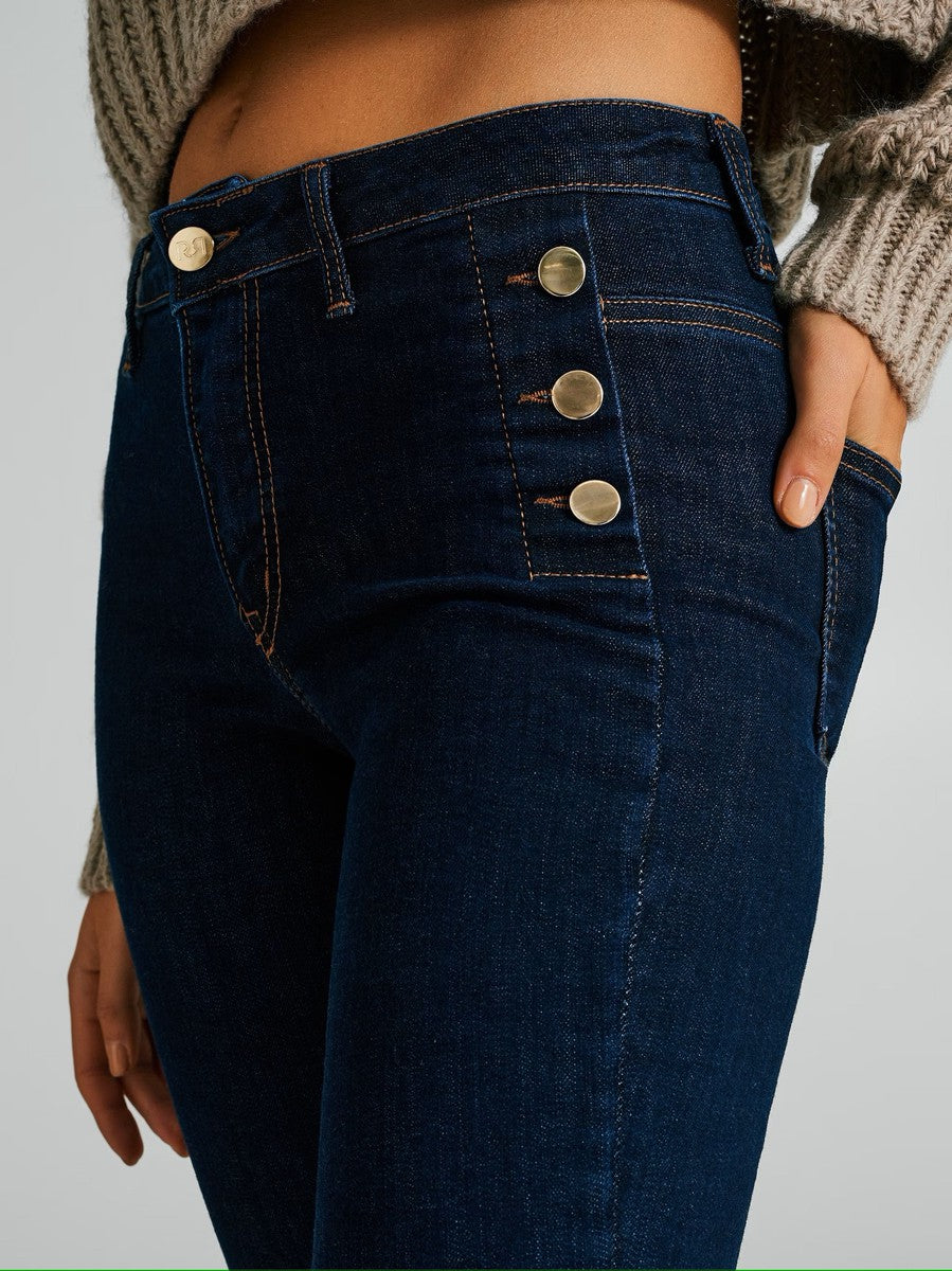 Jeans a zampa 6 bottoni