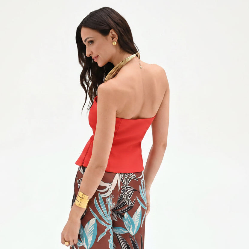 Top a Bustier Con Scollo a Cuore Fluido
