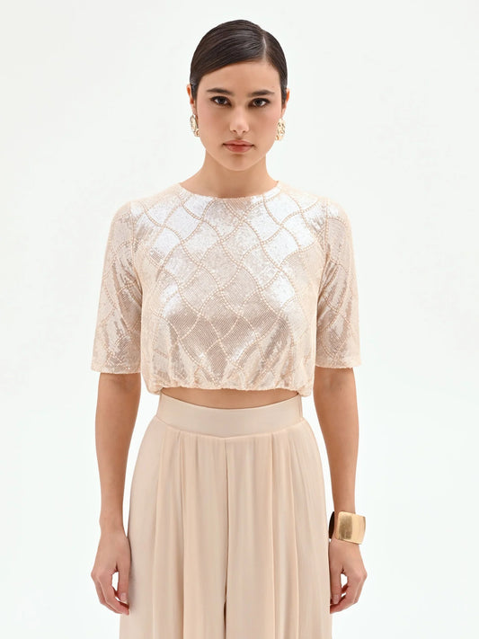 Crop Top con Paillettes