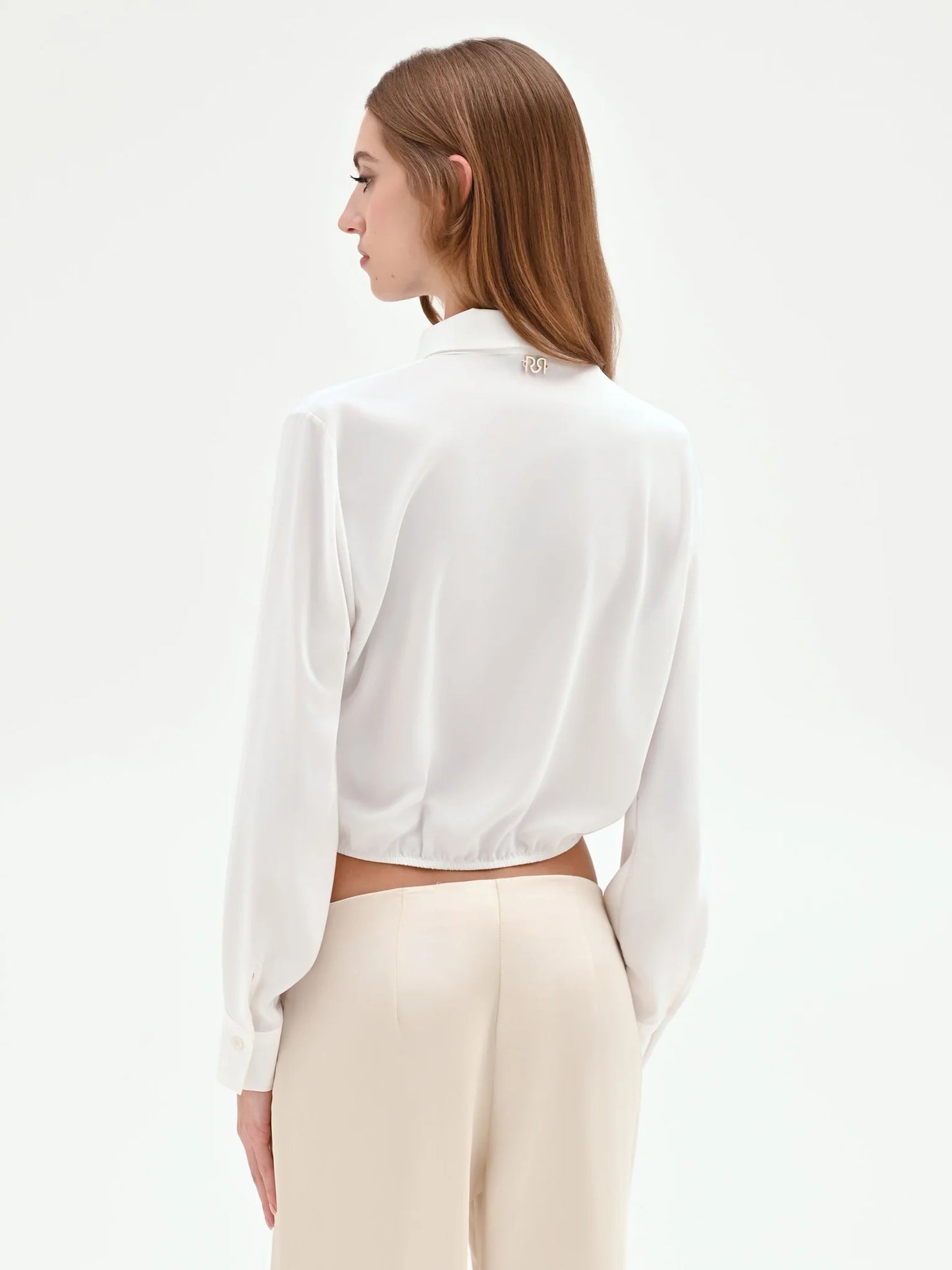 Camicia Cropped con Fondo Elastico