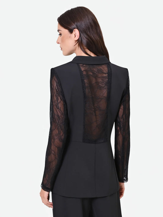 Blazer con Maniche in Pizzo