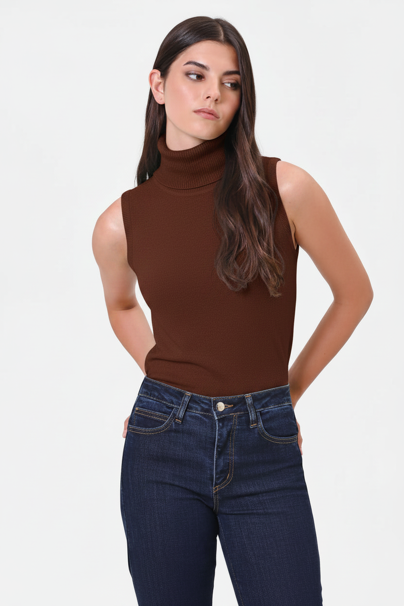 Maglia Dolcevita Smanicata