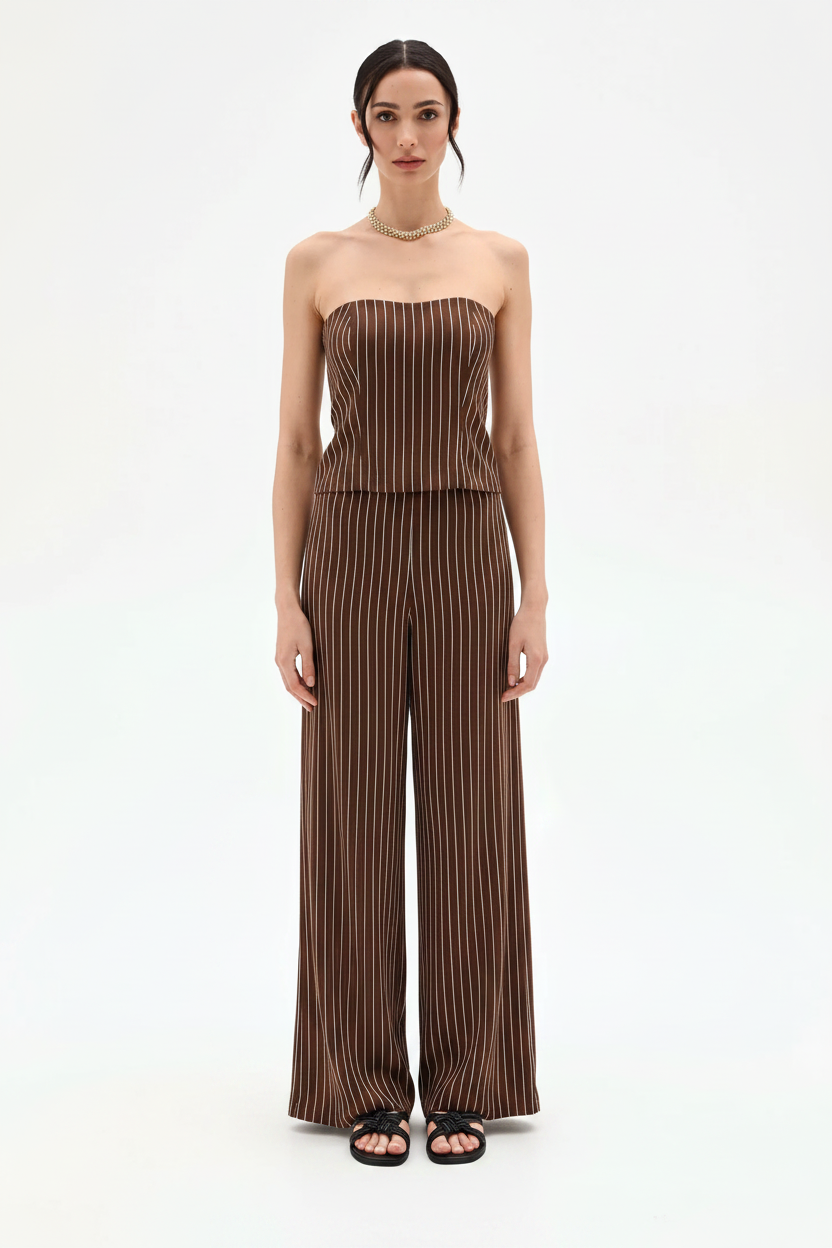 Top in Lino con Fantasia a Righe