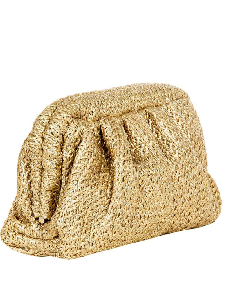 Clutch effetto Rafia Spalmata