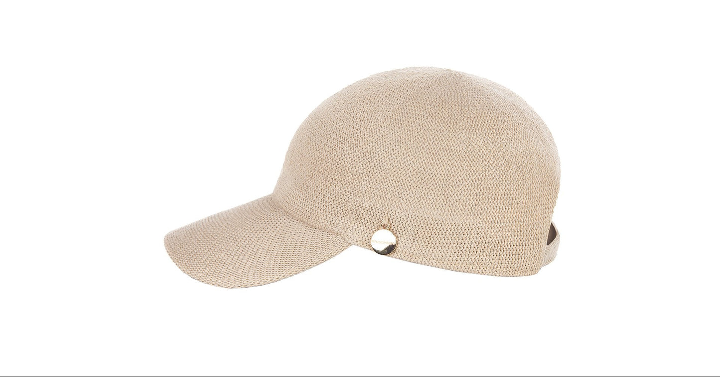 Cappellino da Baseball in Tela Intrecciata con Fibbia Dietro