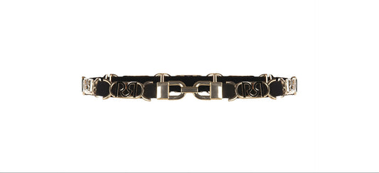 Cintura Sottile Elastica con Fibbie Logo RR