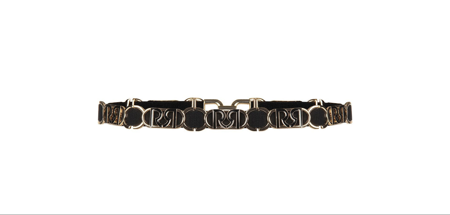 Cintura Sottile Elastica con Fibbie Logo RR