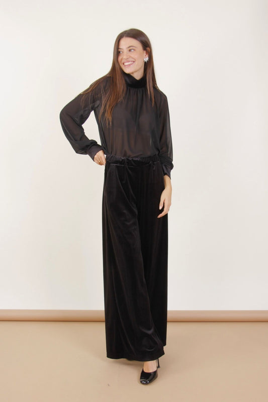 Pantaloni a Palazzo in Velluto