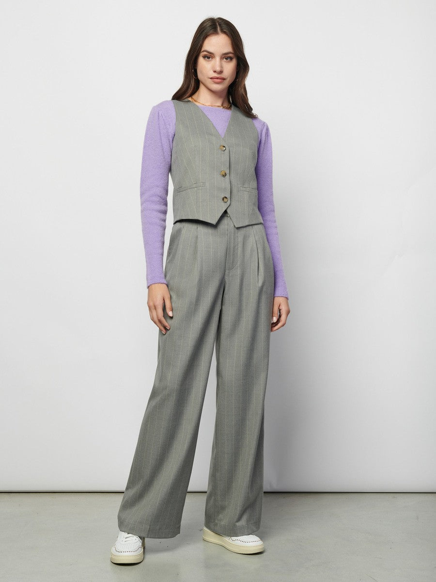 Gilet Gessato a 3 Bottoni