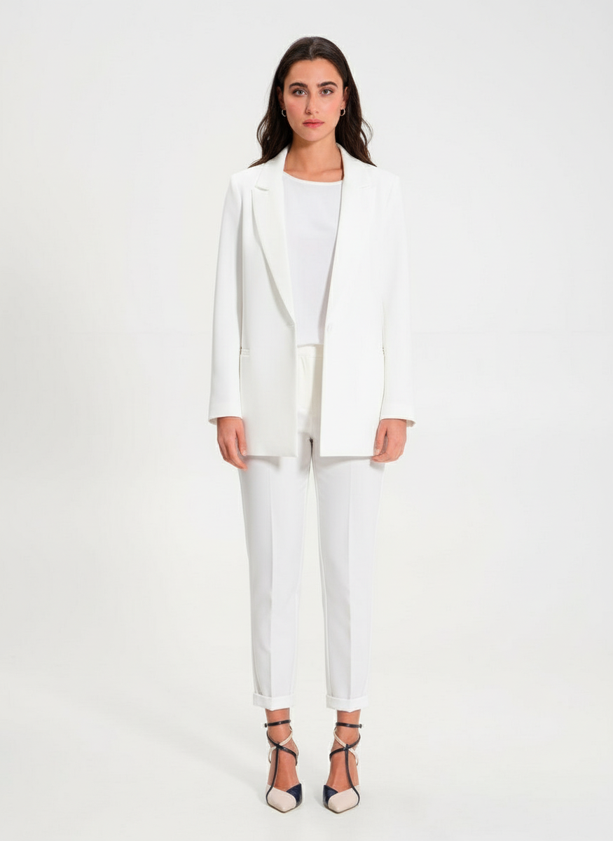 Giacca Lunga Aperta in Tessuto Tecnico