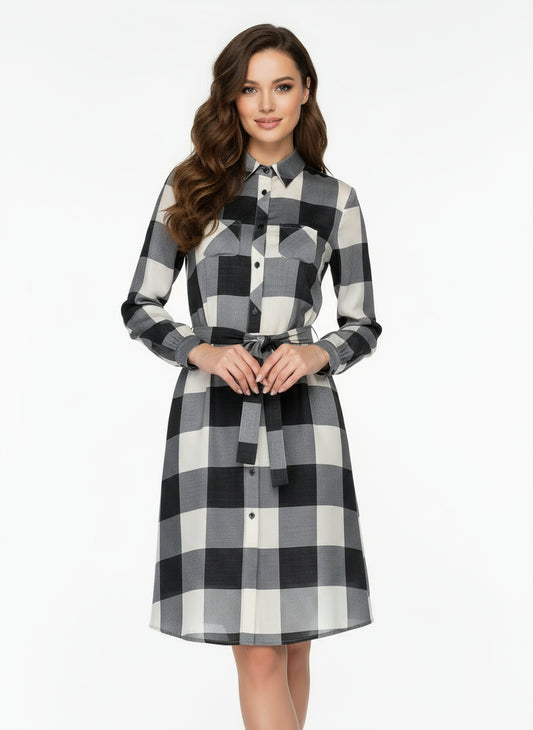 Abito Chemisier a Ruota con Mini Tasche