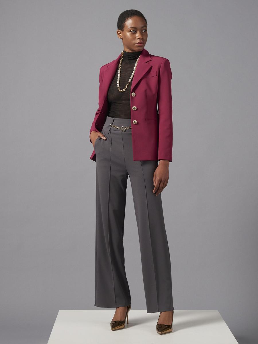 Giacca Blazer Taglio Lungo in Tessuto Tecnico