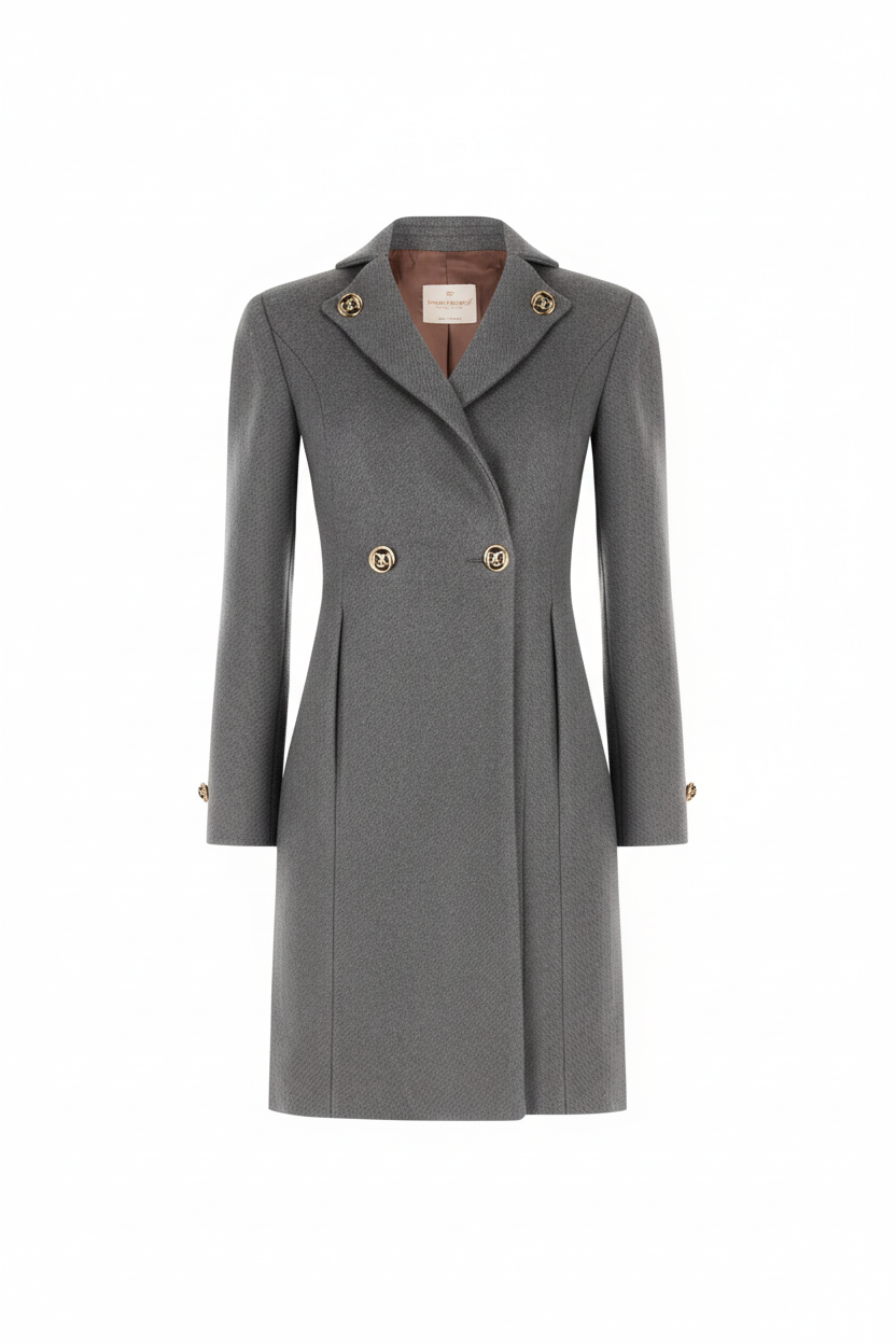 Cappotto con Bottoni sul Collo