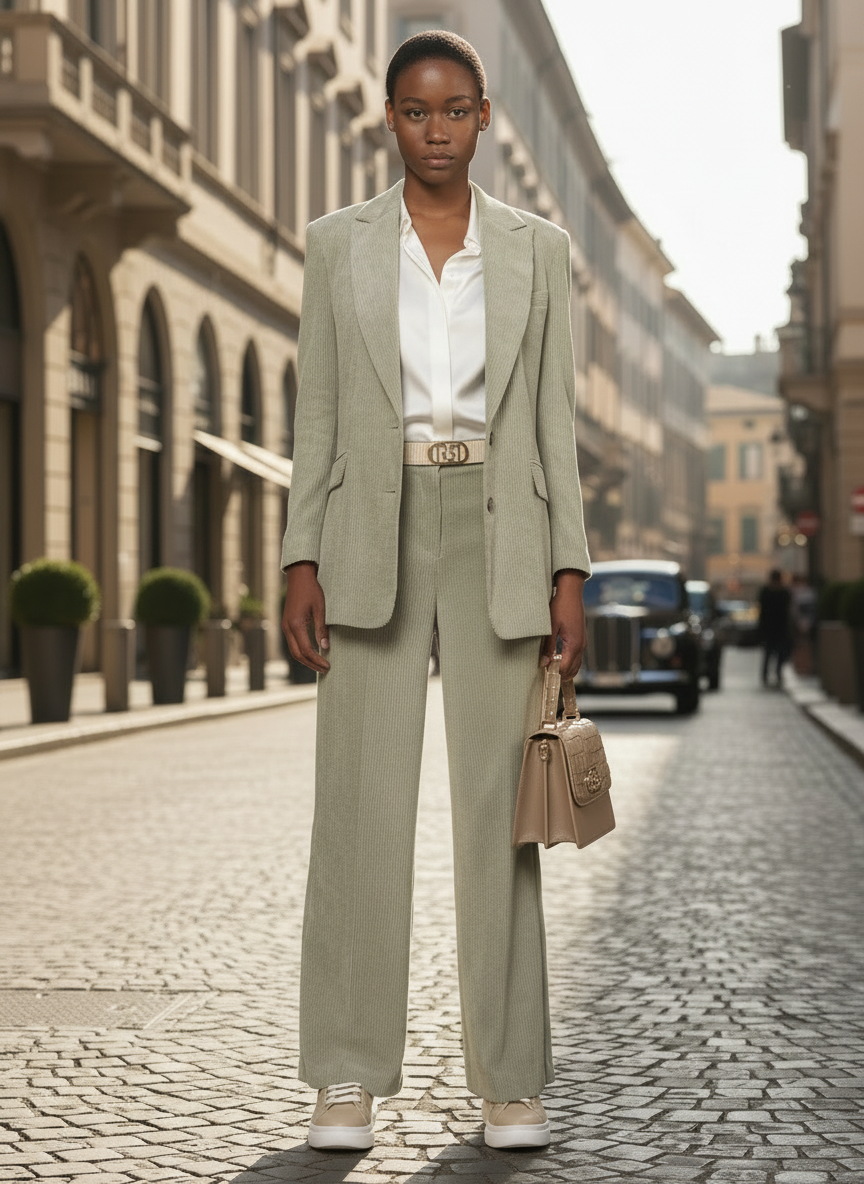 Giacca Blazer Over in Velluto a Coste