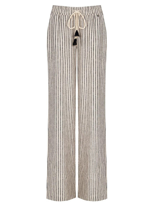 Pantaloni Palazzo in Misto Lino Tasche