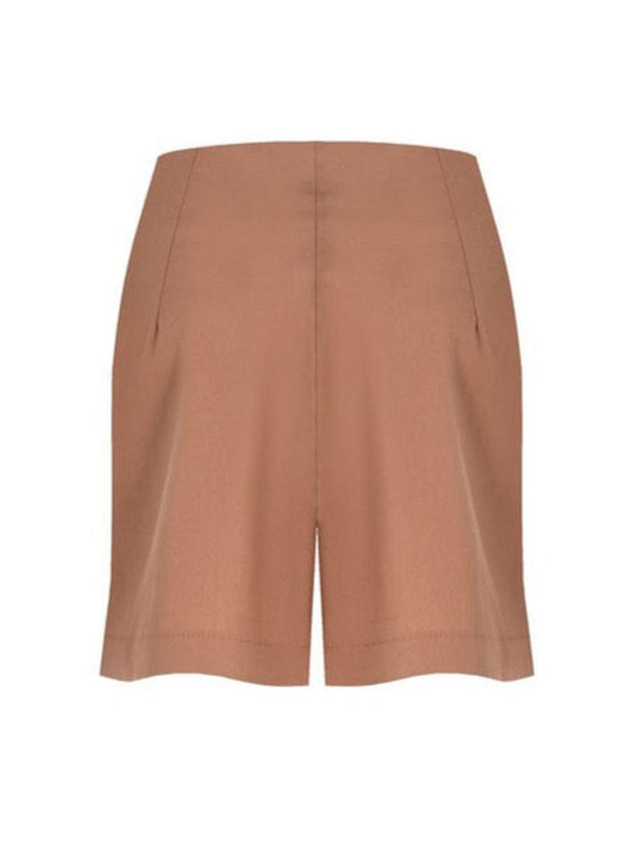 Pantaloncini Corti Larghi in Misto Cotone con Doppia Pinces