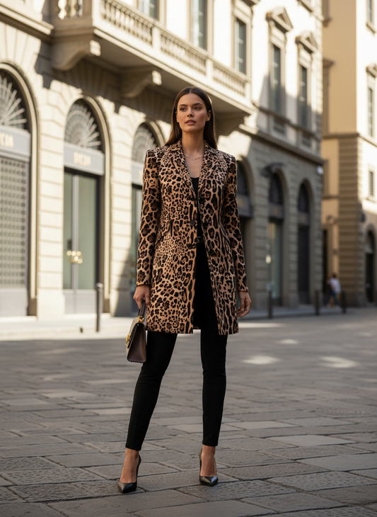 Cappotto Sfiancato Fantasia Animalier