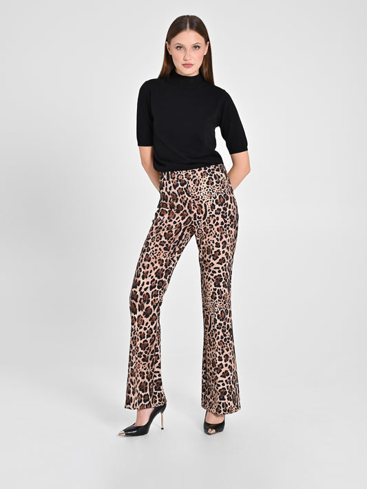 Pantalone Flared Animalier