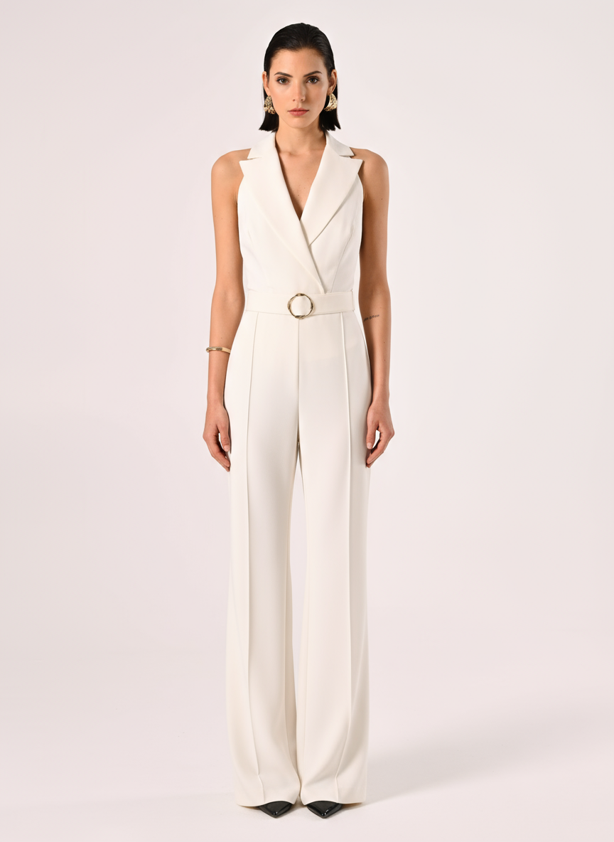 Tuta con Revers in Tessuto Tecnico