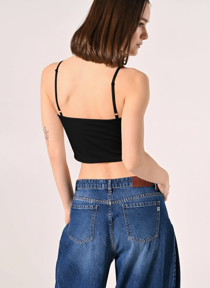 Top Bustier con Zip Laterale