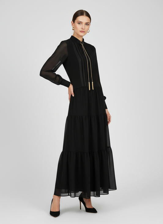 Maxi Abito in Crepe Georgette
