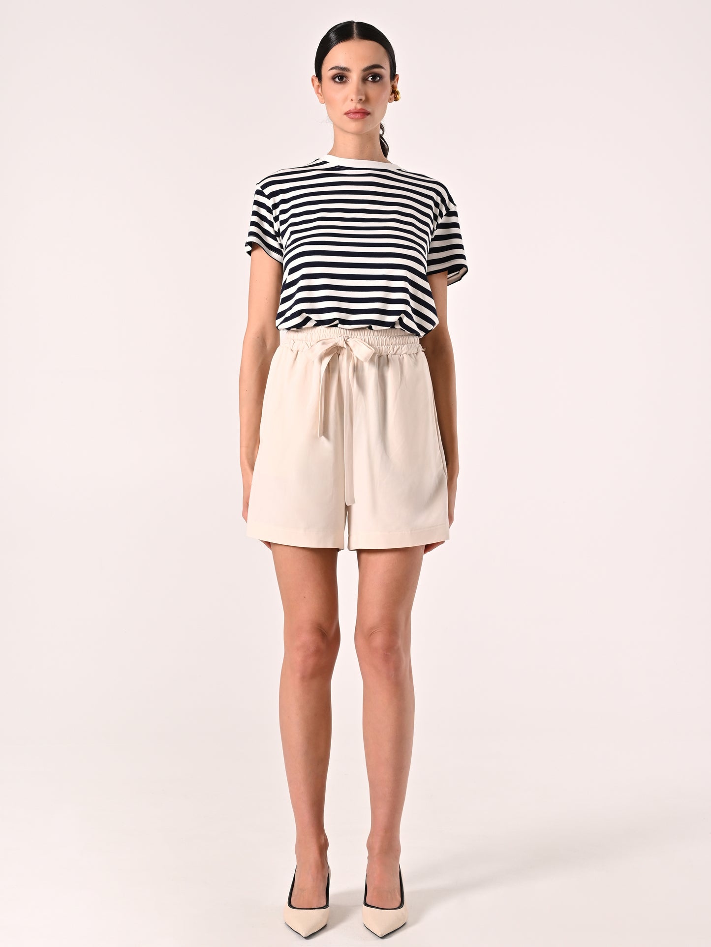 Shorts in Lino Viscosa