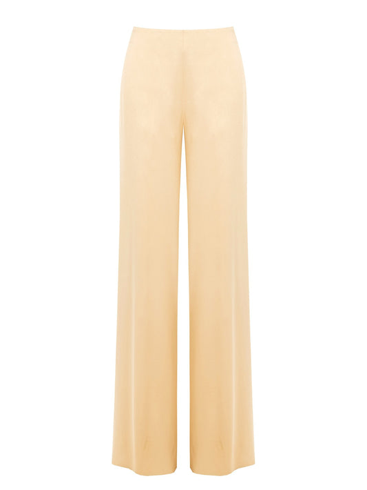 Pantaloni Palazzo in Poliviscosa con Zip Laterale