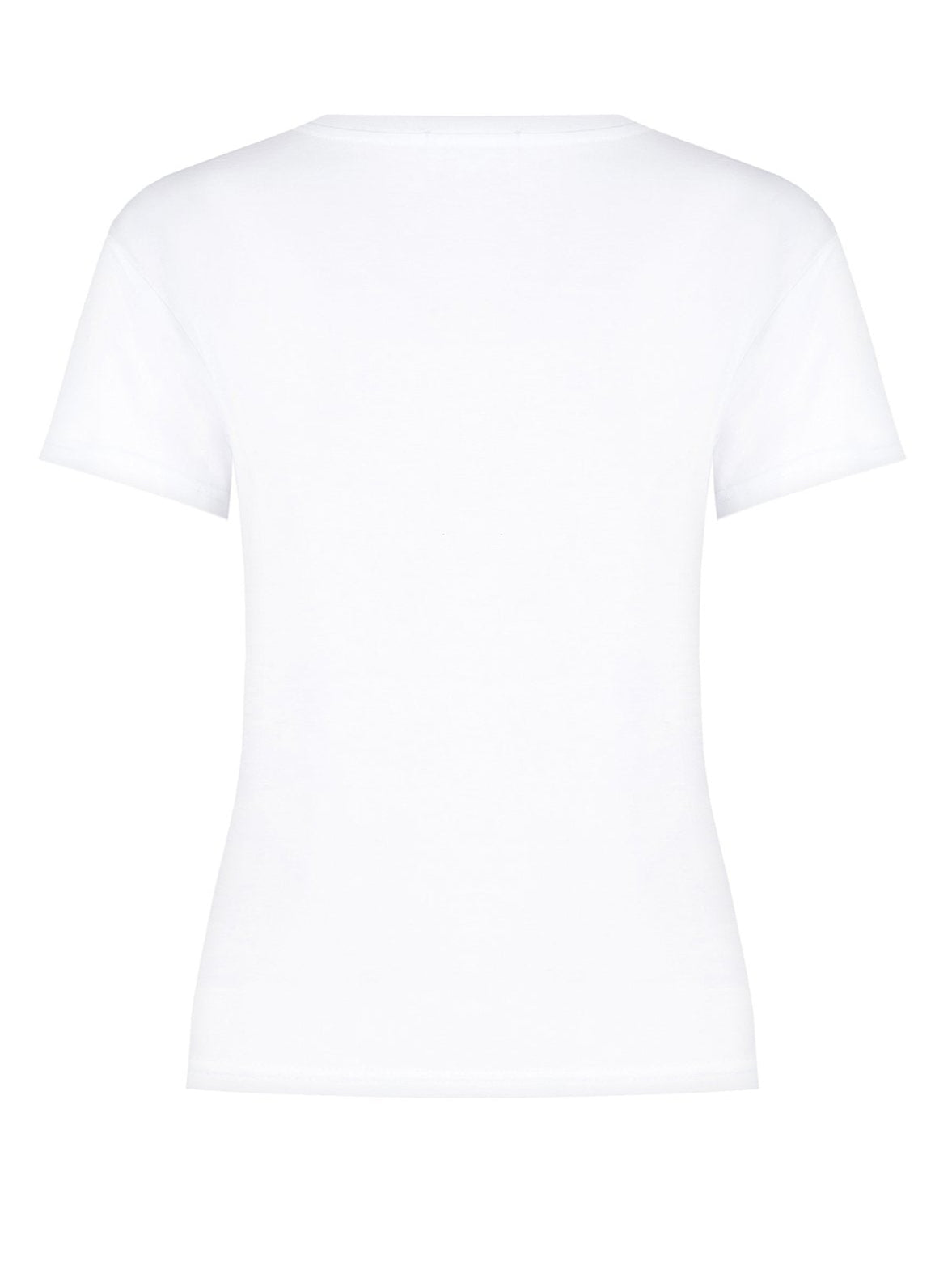 T-shirt Regular in Cotone con Fiocco in Pizzo e Logo RR Ricamati
