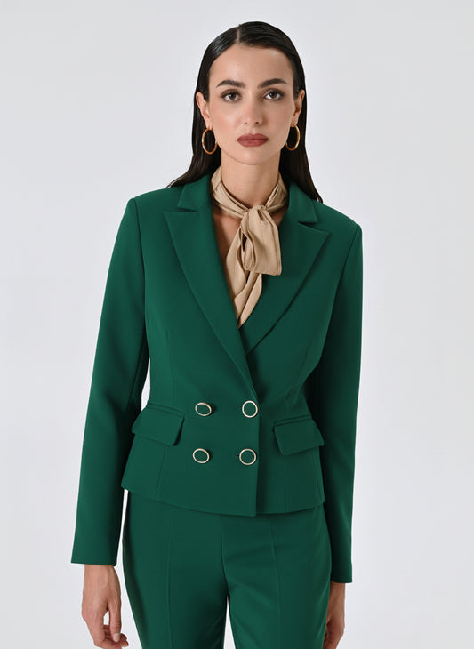 Giacca Doppiopetto in Tessuto Tecnico