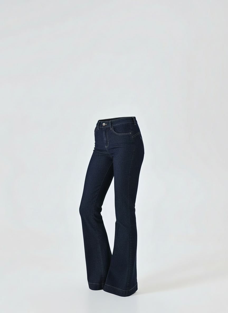 Jeans Flared Lavaggio Uniforme