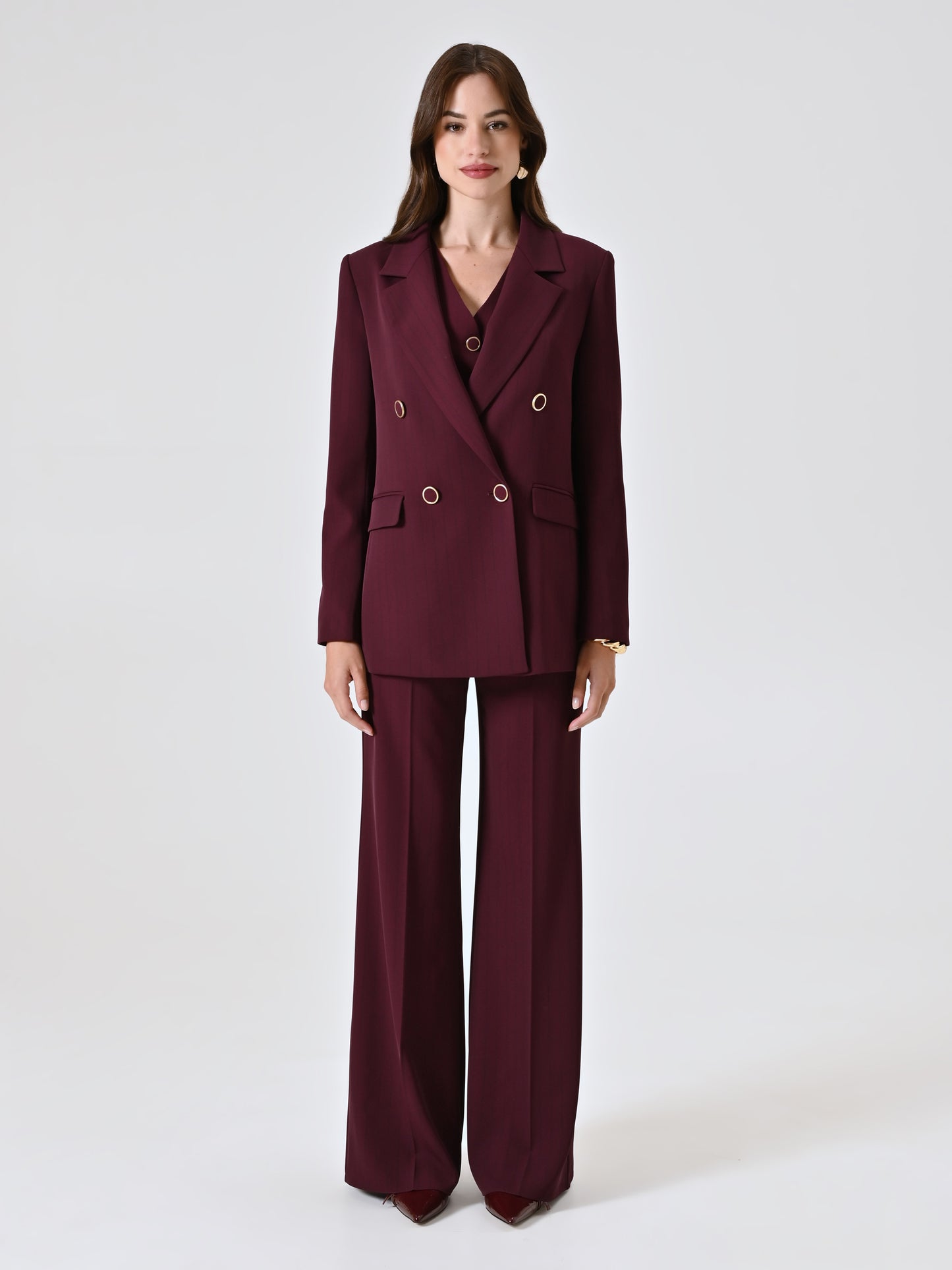 Giacca Bordeaux con Riga Nera