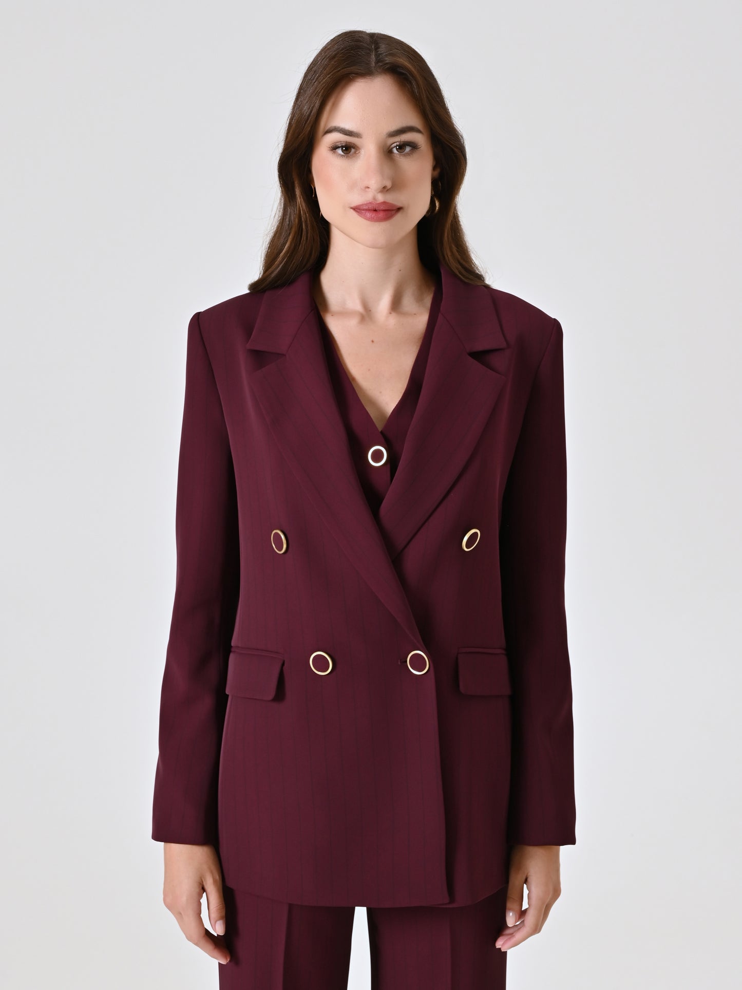 Giacca Bordeaux con Riga Nera