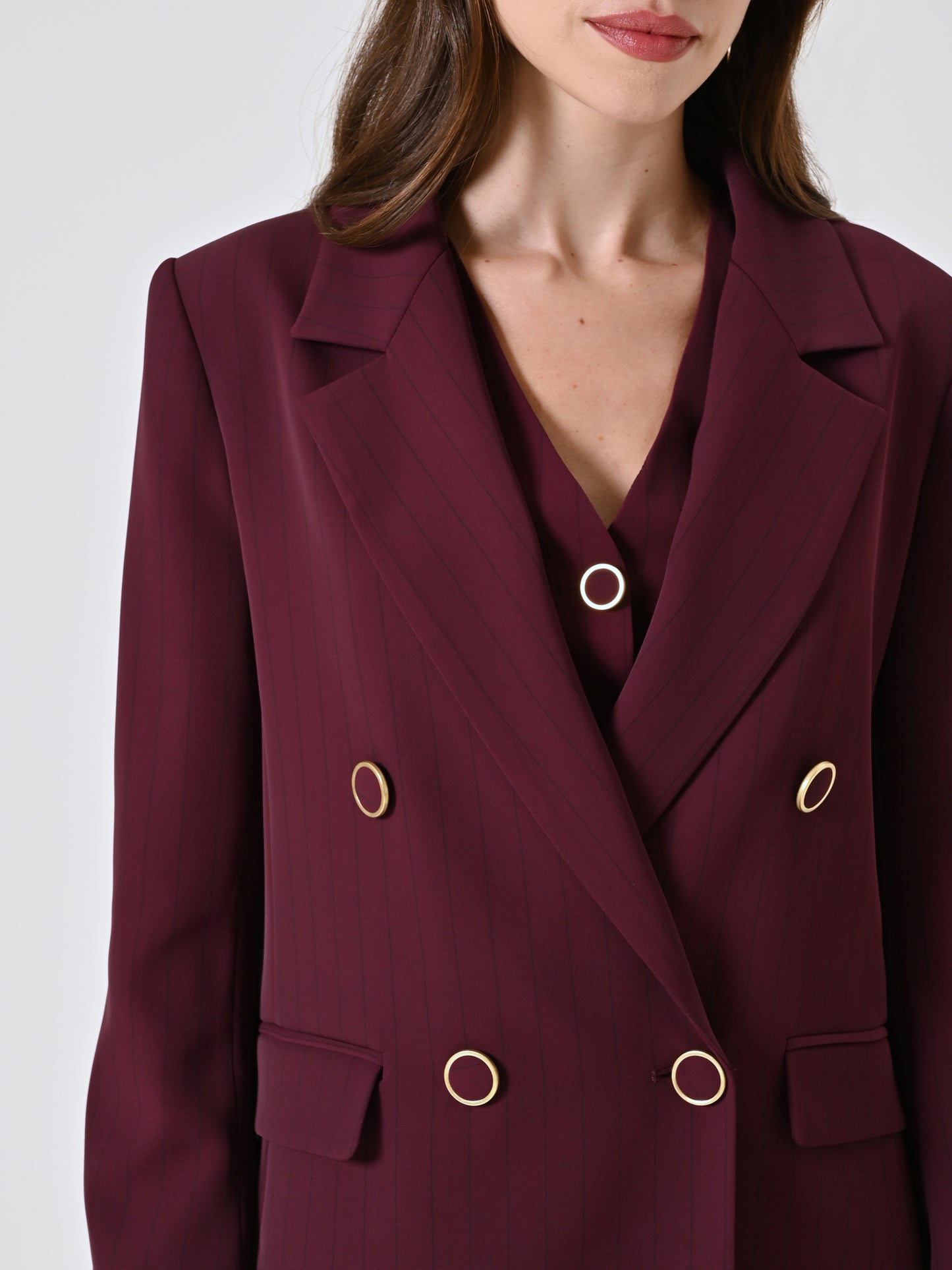 Giacca Bordeaux con Riga Nera