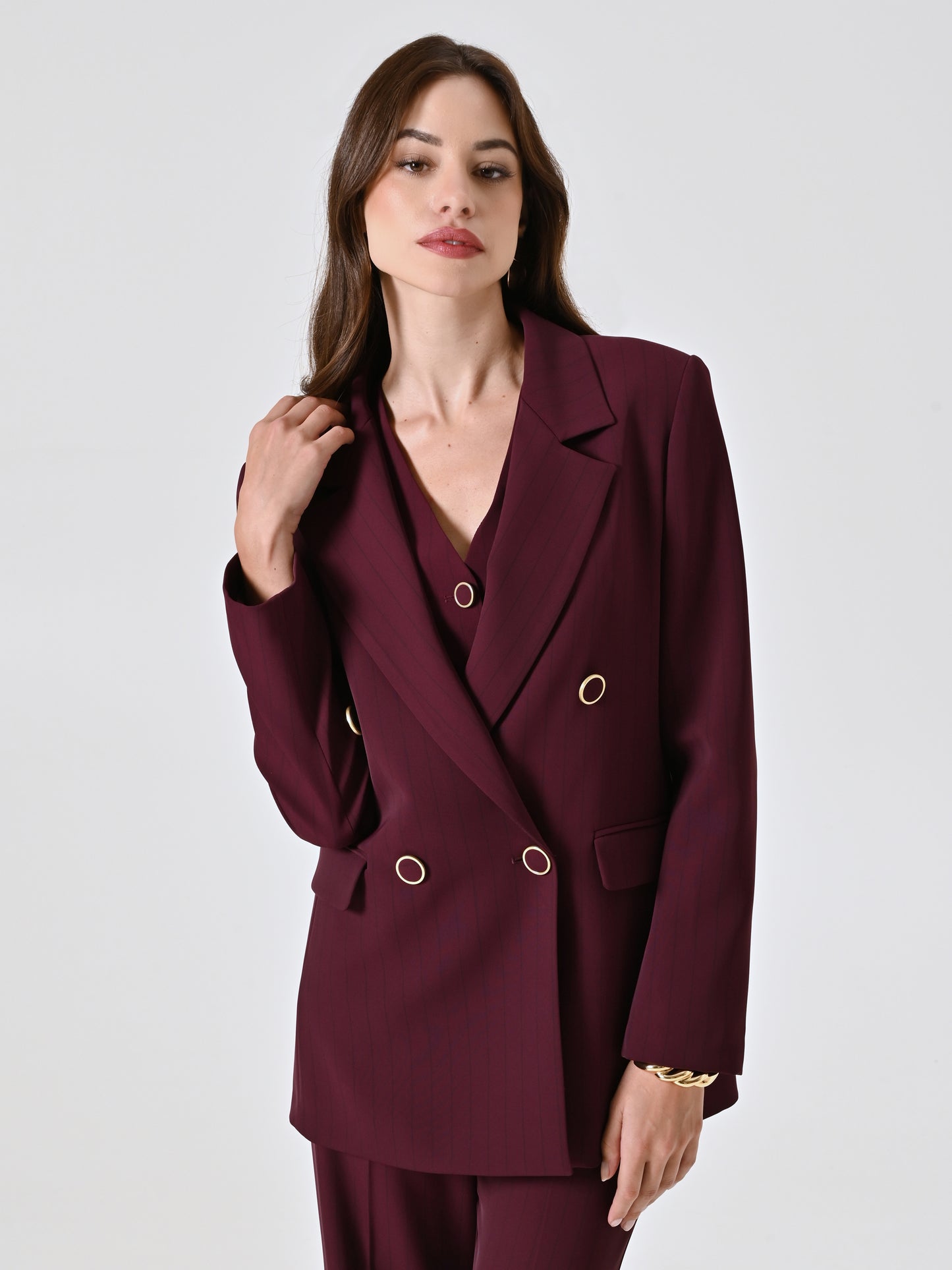 Giacca Bordeaux con Riga Nera