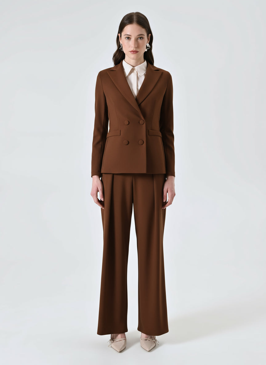 Giacca Doppiopetto in Scuba Mano Crepe