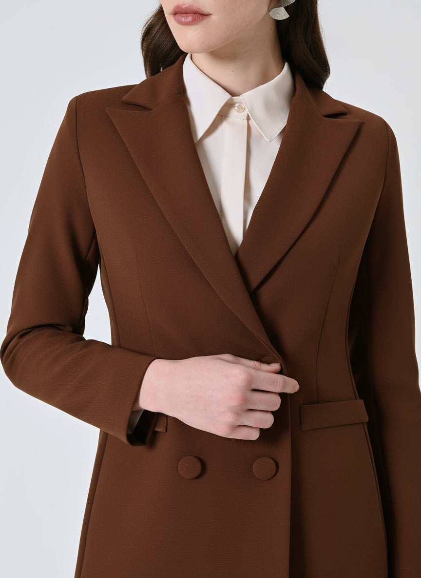 Giacca Doppiopetto in Scuba Mano Crepe